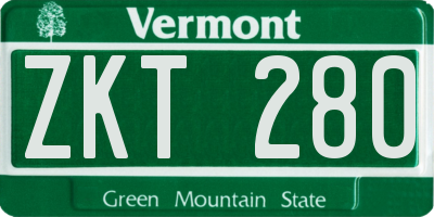 VT license plate ZKT280