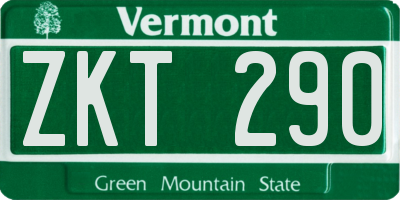VT license plate ZKT290