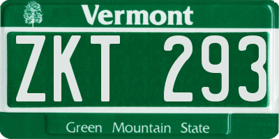 VT license plate ZKT293