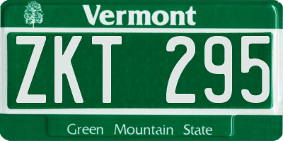 VT license plate ZKT295
