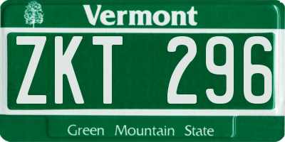 VT license plate ZKT296
