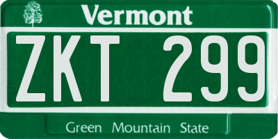 VT license plate ZKT299