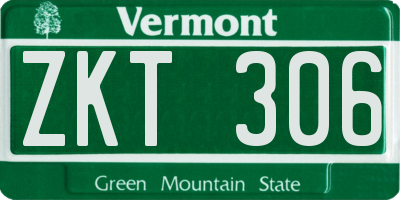 VT license plate ZKT306