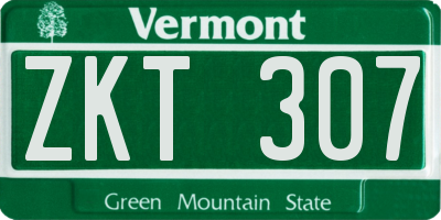 VT license plate ZKT307