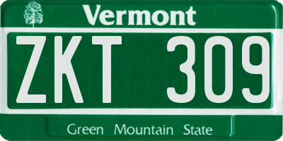 VT license plate ZKT309