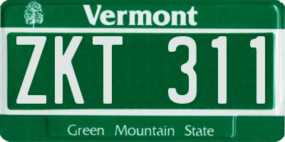 VT license plate ZKT311