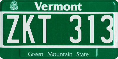 VT license plate ZKT313