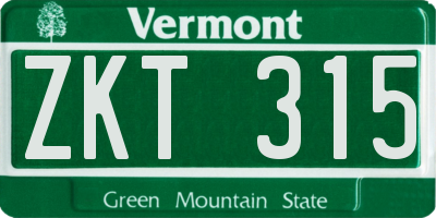 VT license plate ZKT315