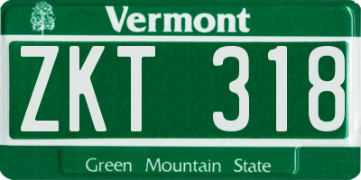 VT license plate ZKT318