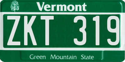 VT license plate ZKT319