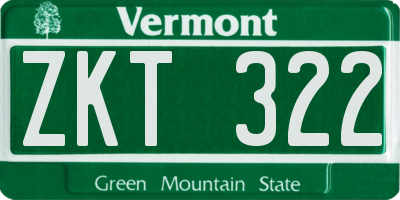 VT license plate ZKT322