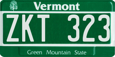 VT license plate ZKT323