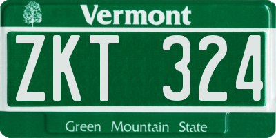 VT license plate ZKT324