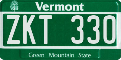 VT license plate ZKT330