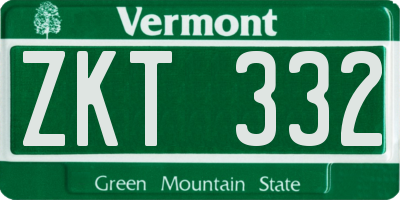 VT license plate ZKT332