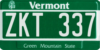 VT license plate ZKT337
