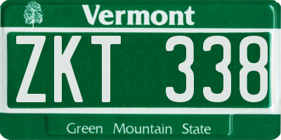 VT license plate ZKT338