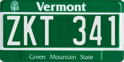 VT license plate ZKT341