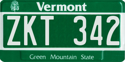 VT license plate ZKT342