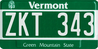 VT license plate ZKT343