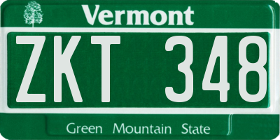 VT license plate ZKT348