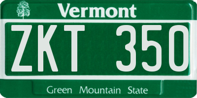 VT license plate ZKT350