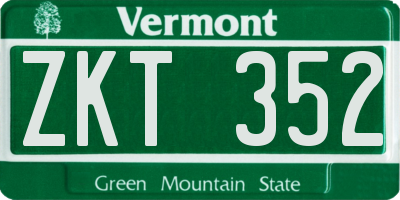 VT license plate ZKT352