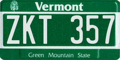 VT license plate ZKT357