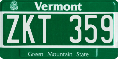 VT license plate ZKT359