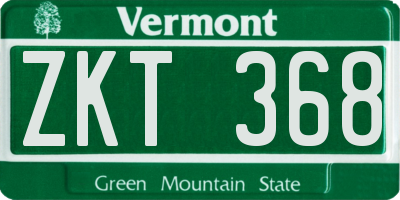 VT license plate ZKT368