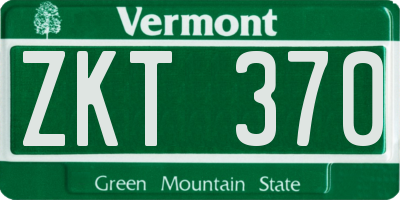VT license plate ZKT370