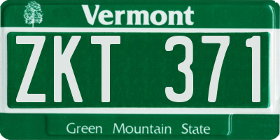 VT license plate ZKT371