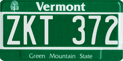 VT license plate ZKT372