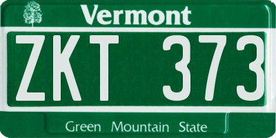 VT license plate ZKT373