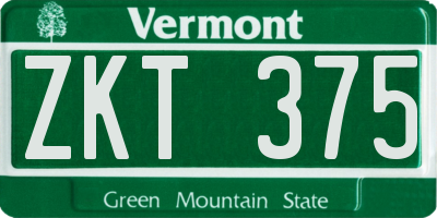 VT license plate ZKT375