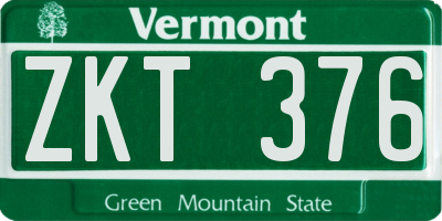 VT license plate ZKT376