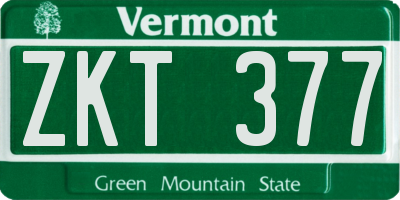 VT license plate ZKT377