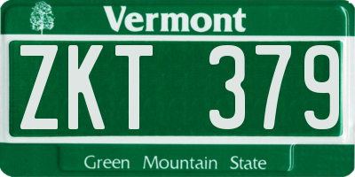 VT license plate ZKT379