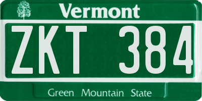 VT license plate ZKT384