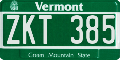 VT license plate ZKT385
