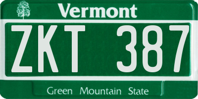 VT license plate ZKT387