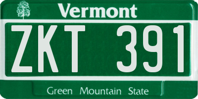 VT license plate ZKT391