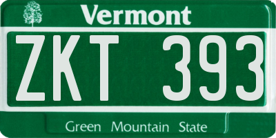 VT license plate ZKT393