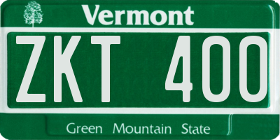 VT license plate ZKT400