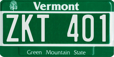 VT license plate ZKT401