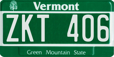 VT license plate ZKT406