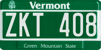 VT license plate ZKT408