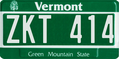 VT license plate ZKT414