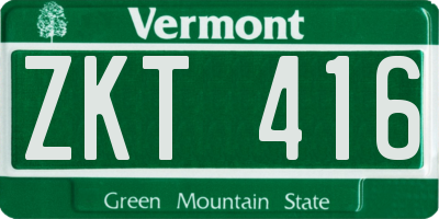 VT license plate ZKT416