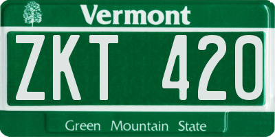 VT license plate ZKT420